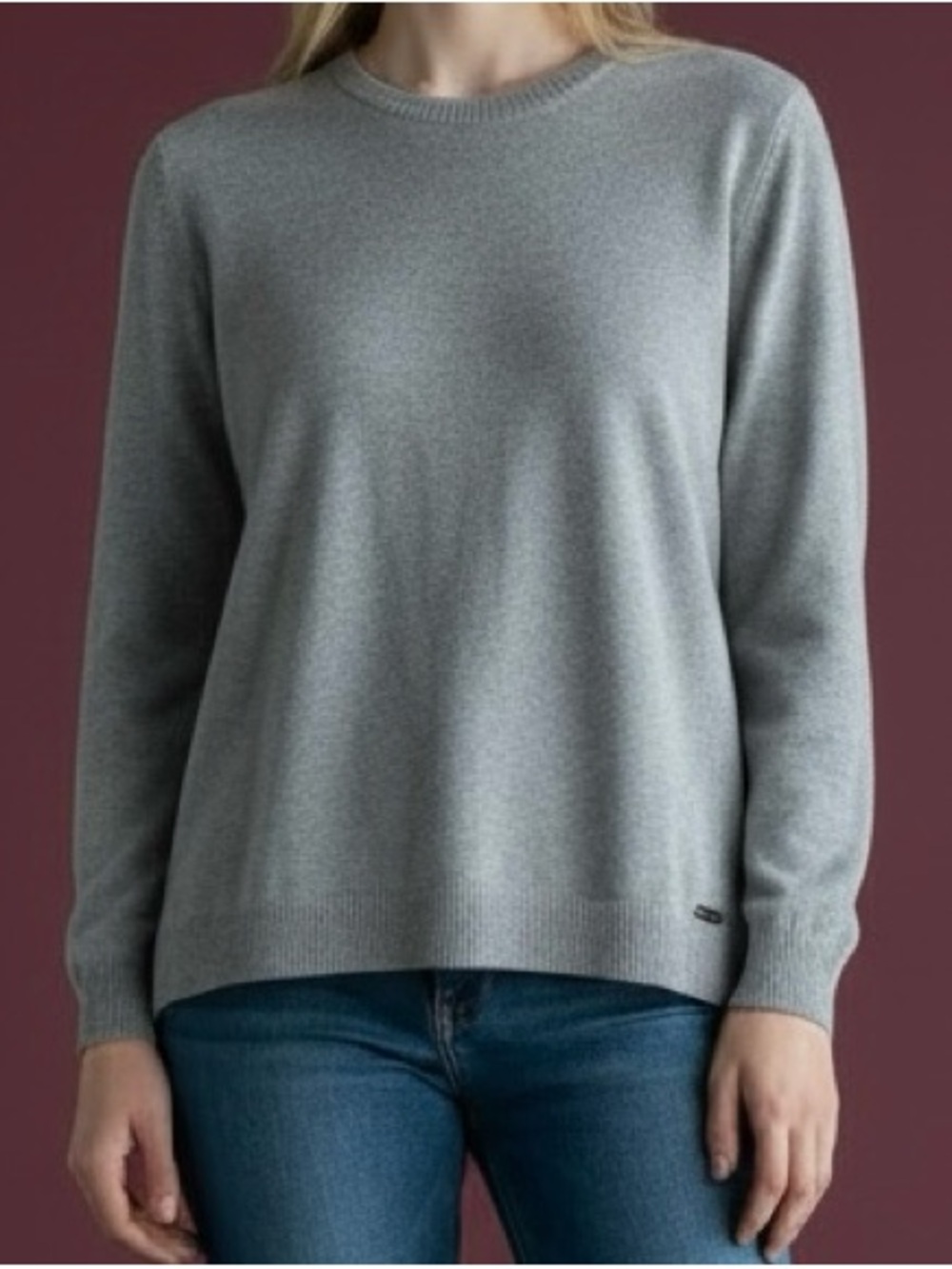 Calvin Klein Crew Neck Long Sleeve Cozy Knit Sweater Gray Size XL